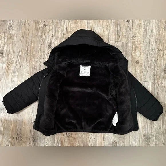 Abercrombie & Fitch Black Hooded Puffer Jacket